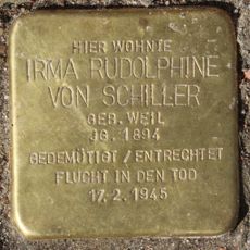 Stolperstein dedicated to Irma Rudolphine von Schiller
