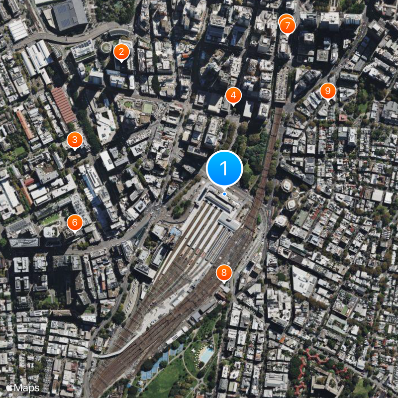 Central railway station Map