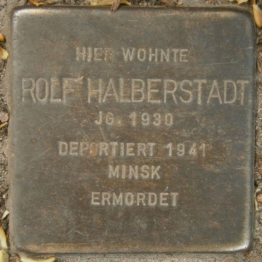 Stolperstein dedicated to Rolf Halberstadt