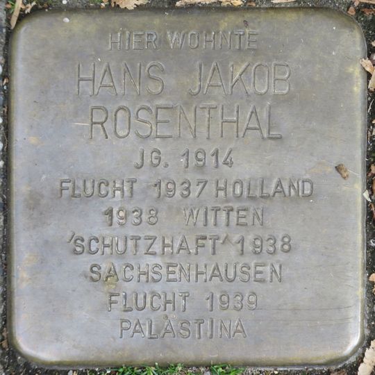 Stolperstein en memoria de Hans Jakob Rosenthal