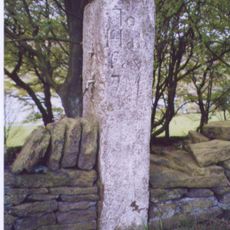 Milestone, Rishworth, on small lane leading to Rishworth Lodge, behind Turnpike Inn