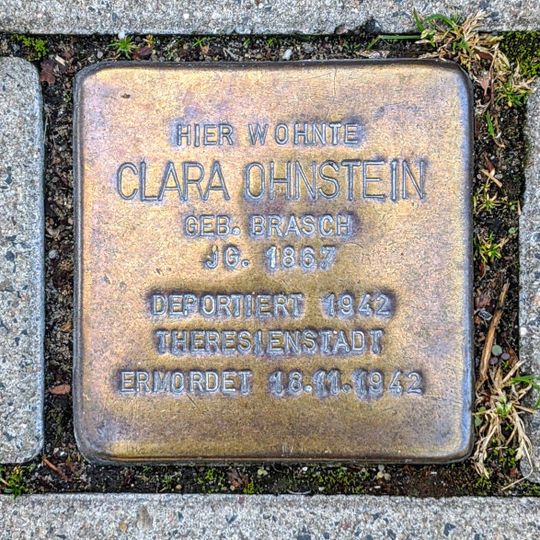 Stolperstein à la mémoire de Clara Ohnstein