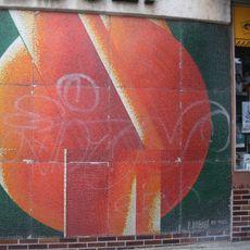 Skleněná mozaika ve vstupním prostoru "Domácích potřeb"