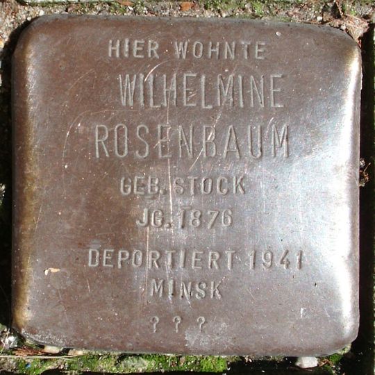 Stolperstein en memoria de Wilhelmine Rosenbaum