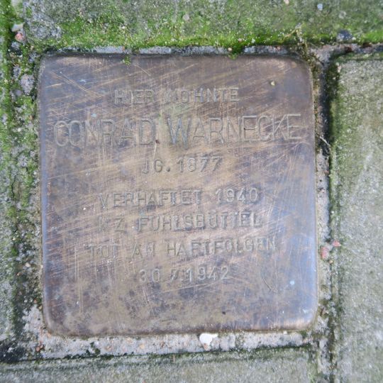 Stolperstein dedicated to Conrad Warnecke
