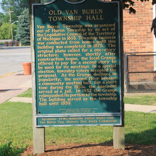 Old Van Buren Township Hall Historical Marker