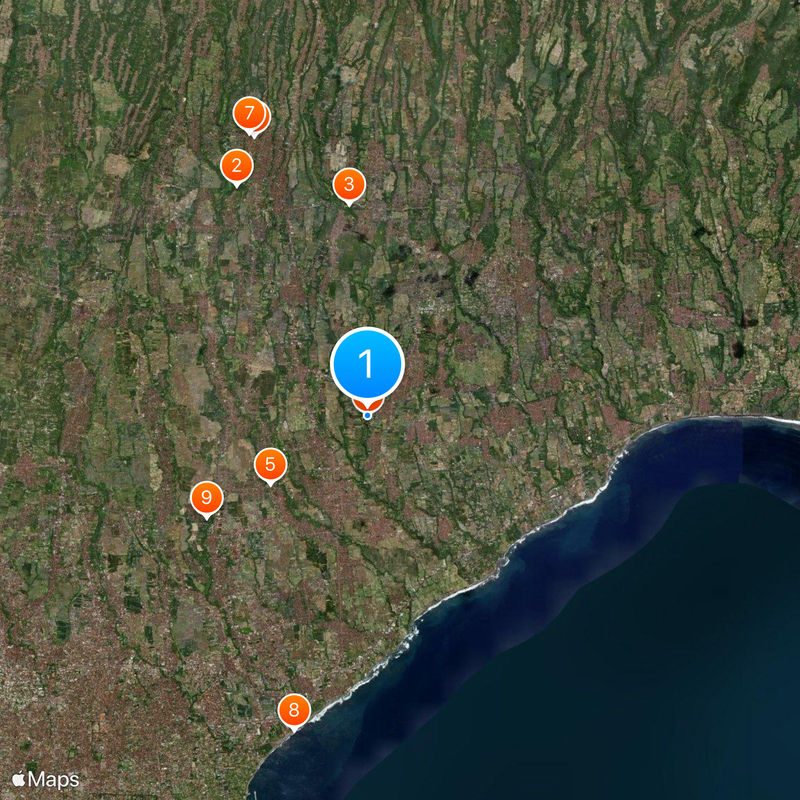 Tegenungan Blangsinga Waterfall Map