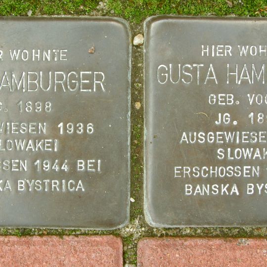 Stolperstein voor Gusta Hamburger