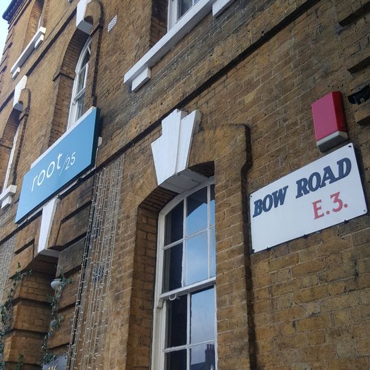 116 Bow Road and area railings