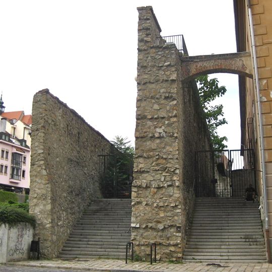 Mestské hradby, múr hradbový s parkanom