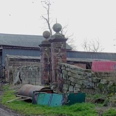 East garden walls and gatepiers to Utkinton Hall
