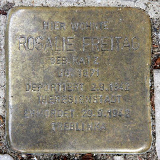 Stolperstein dedicated to Rosalie Freitag