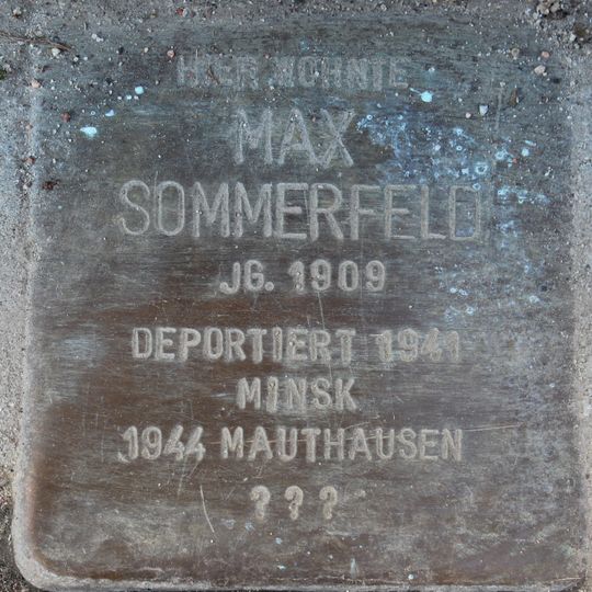 Stolperstein en memoria de Max Sommerfeld