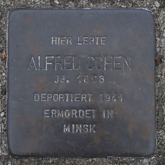 Stolperstein en memoria de Alfred Cohen