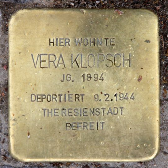 Stolperstein dedicated to Vera Klopsch