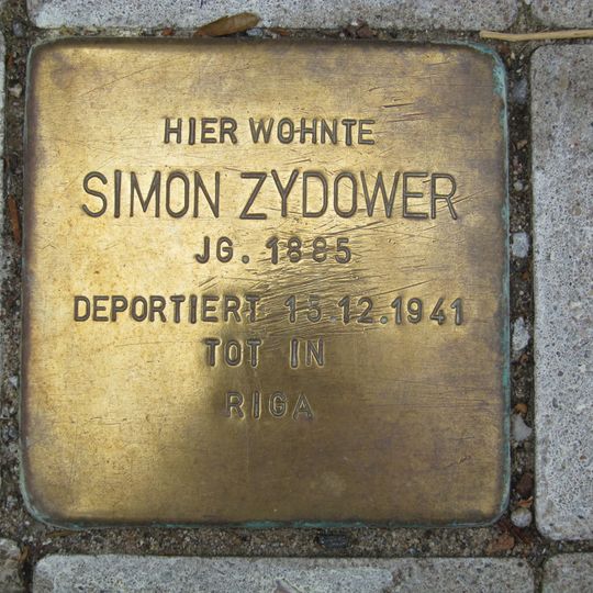 Stolperstein dedicated to Simon Zydower