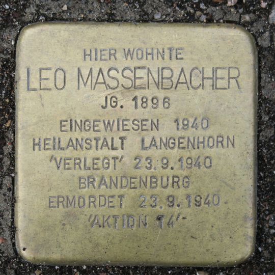 Stolperstein en memoria de Leo Massenbacher