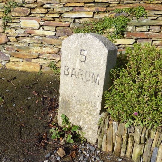 Milestone, Lower Park Road, opp. South Park, by Prospect Cottage