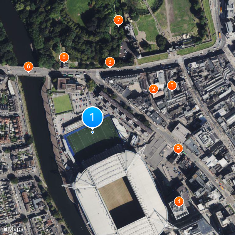 Cardiff Arms Park Map