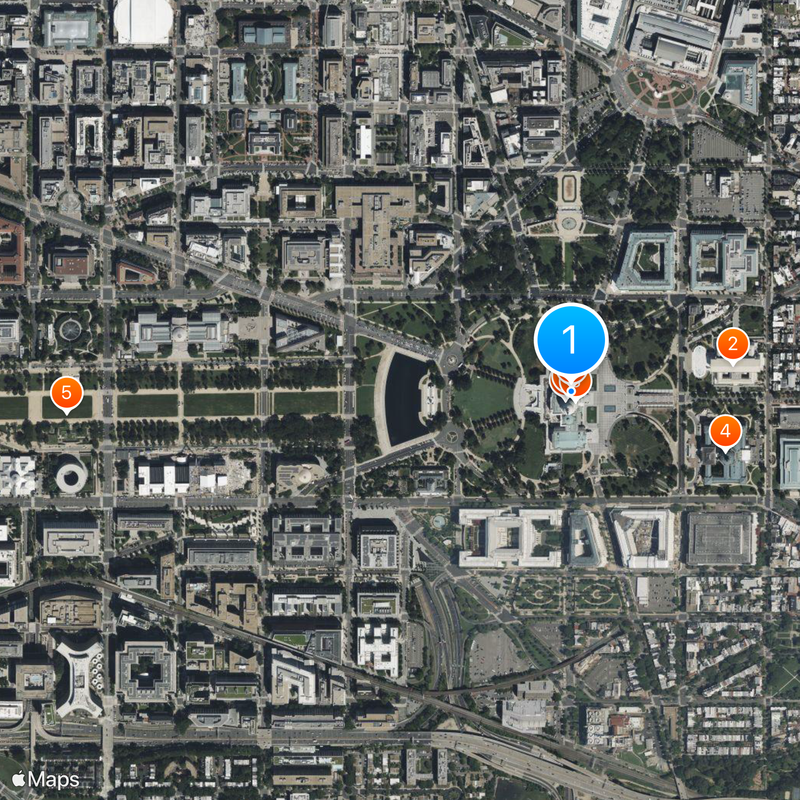 Tomba di Washington Mappa