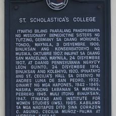 St. Scholastica’s College historical marker
