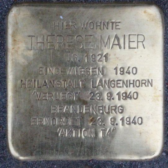 Stolperstein für Therese Maier