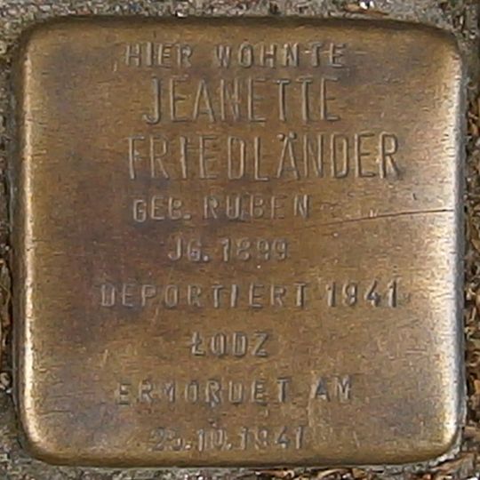 Stolperstein für Jeanette Friedländer