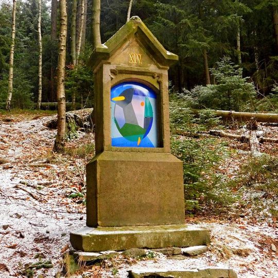 14. zastavení na křížové cestě na Starou Horu