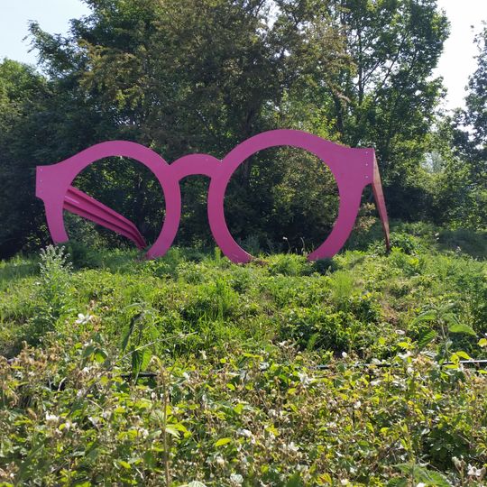 Giant pink glasses