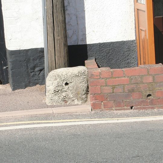 Milestone, Church Street, Sidford Village, by Milestone Cottage, E of cul de sac