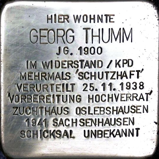 Stolperstein em memória de Georg Thumm