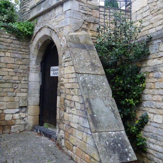Postern gate of castle. section of castle wall