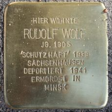 Stolperstein dedicated to Rudolf Wolf