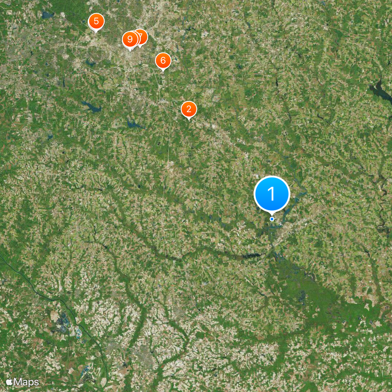 Comté de Johnston Carte