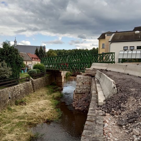 Temporary road bridge over the Čistá in Hostinné