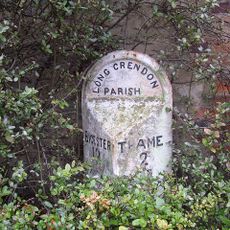Milepost, Perrotts Farm, Bicester Road; 15m from Sandy Lane jct