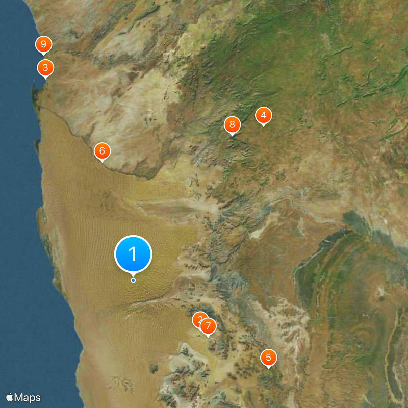 Parco nazionale di Namib-Naukluft Mappa