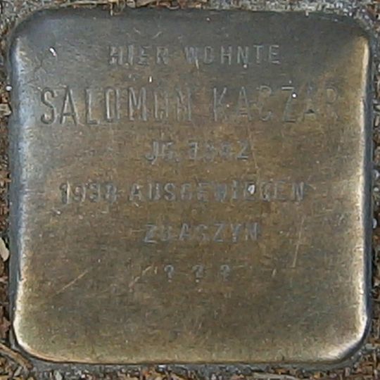 Stolperstein dedicated to Salomon Kaczar