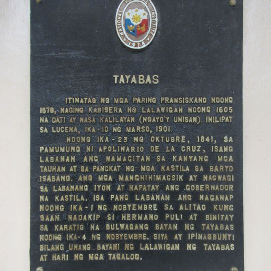Tayabas historical marker
