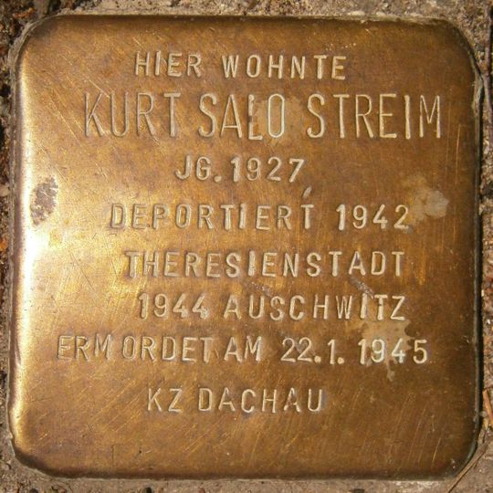 Stolperstein dedicated to Kurt Salo Streim