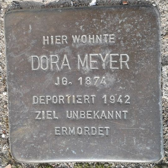 Stolperstein dedicated to Dora Meyer