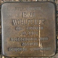 Stolperstein dedicated to Irma Wohlfeiler