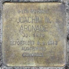Stolperstein en memoria de Joachim Max Aronade