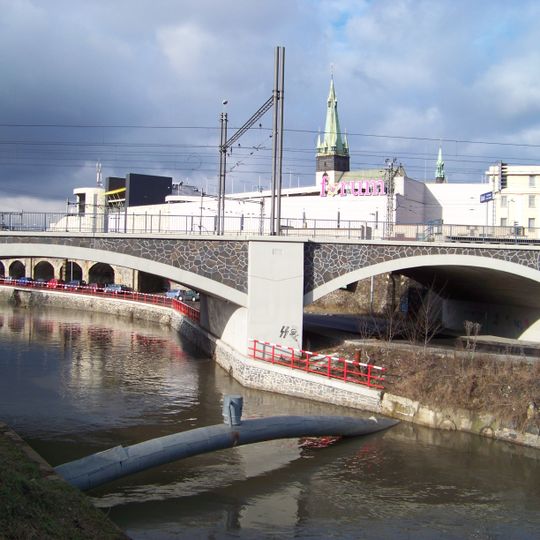 Bridge of railway line 090 over the Bílina
