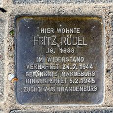 Stolperstein dedicated to Friedrich (Fritz) Rödel
