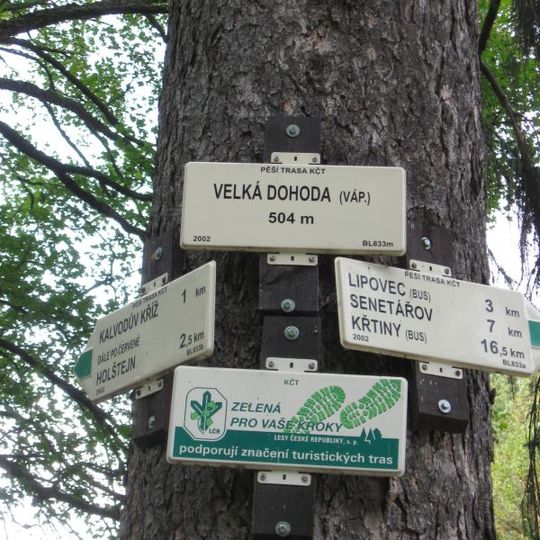 Rozcestník Velká Dohoda - váp.