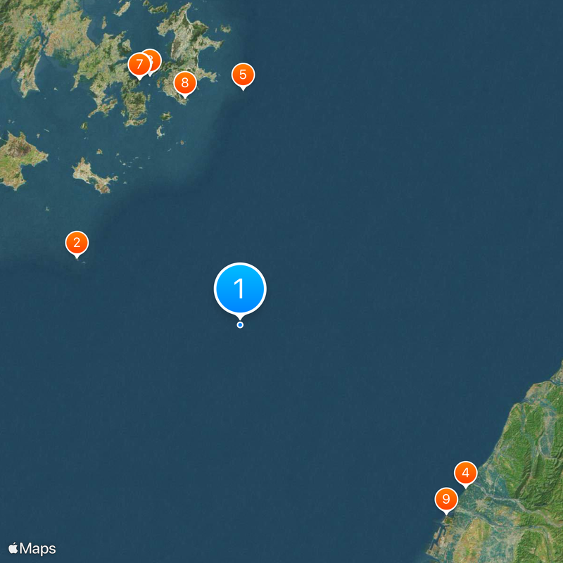 Détroit de Taïwan Carte