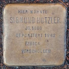 Stolperstein dedicated to Sigmund Hutzler