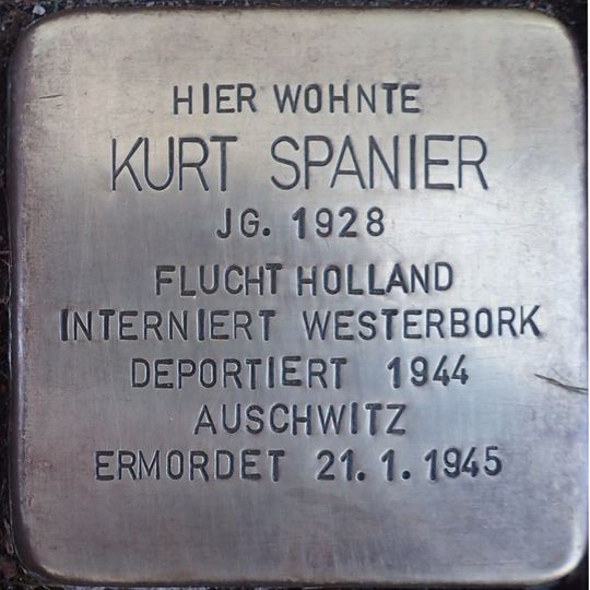 Stolperstein em memória de Kurt Spanier