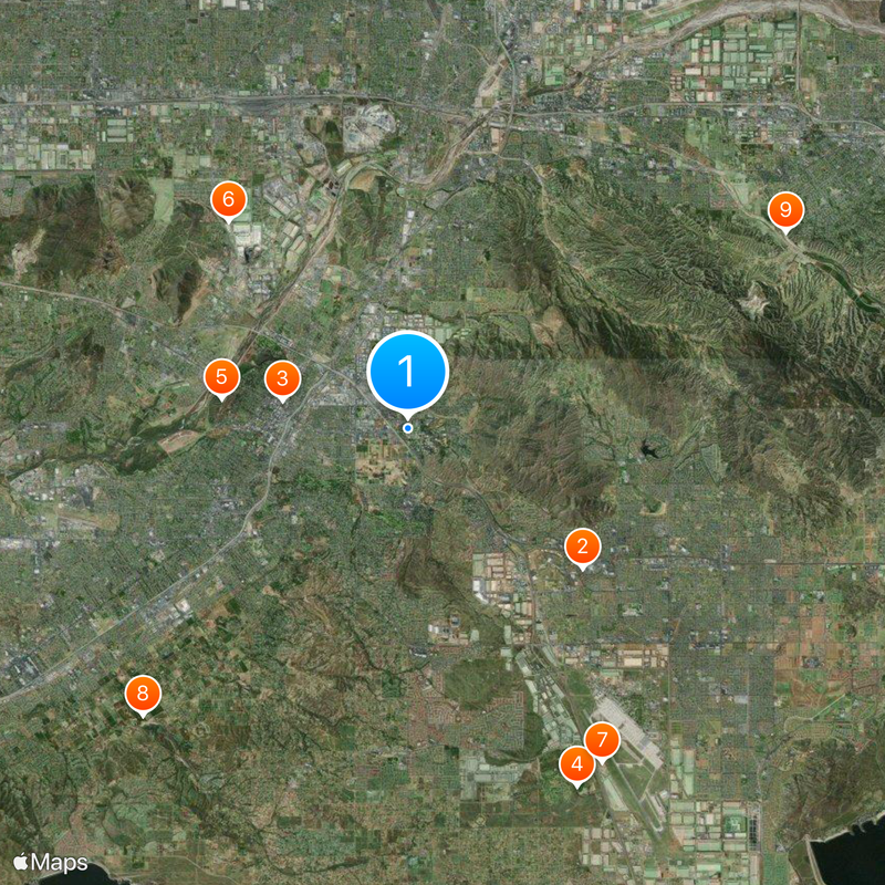 Universidad de California en Riverside Mapa